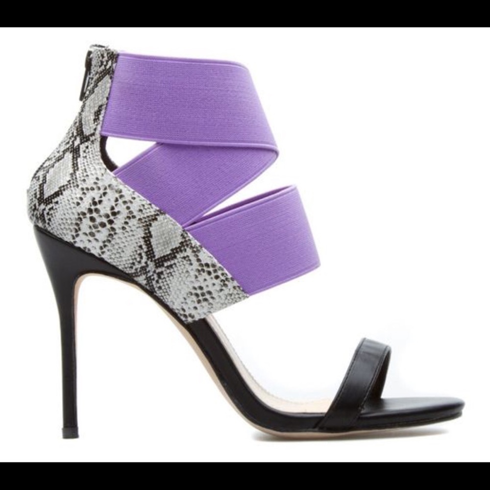 Shoe Dazzle Lilac Snake Skin Heels Jerrica